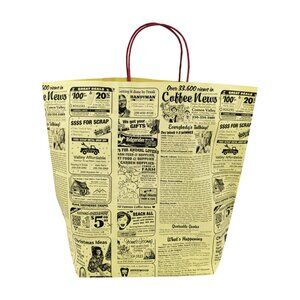 Greenii Large Handmade Newsprint Paper Bags Recyclable Paper Grocery Bags